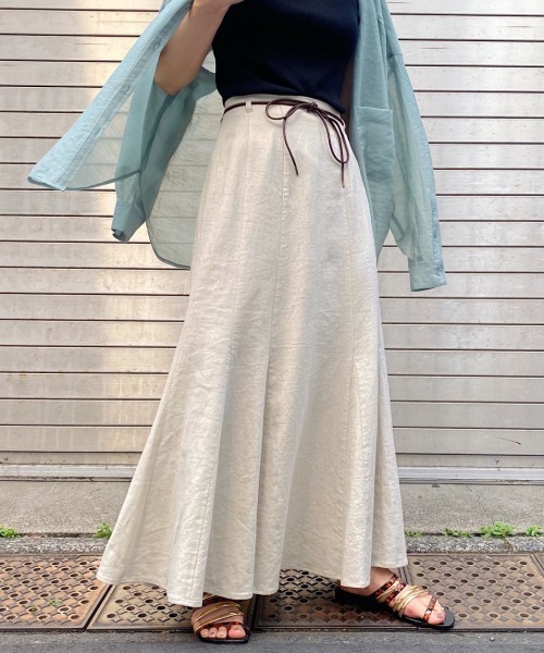 PAGEBOY（ページボーイ）の「リネンレーヨンマーメイドスカート（スカート・レディース・ライトグレー/ブラック/パープル/カーキ・FREE）」の3枚目の写真