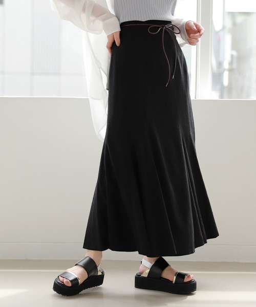 PAGEBOY（ページボーイ）の「リネンレーヨンマーメイドスカート（スカート・レディース・ライトグレー/ブラック/パープル/カーキ・FREE）」の2枚目の写真