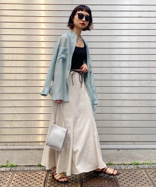 PAGEBOY（ページボーイ）の「リネンレーヨンマーメイドスカート（スカート・レディース・ライトグレー/ブラック/パープル/カーキ・FREE）」の11枚目の写真