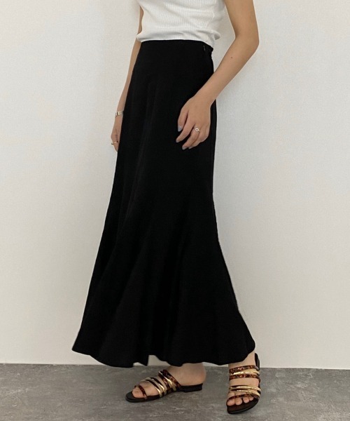 PAGEBOY（ページボーイ）の「リネンレーヨンマーメイドスカート（スカート・レディース・ライトグレー/ブラック/パープル/カーキ・FREE）」の7枚目の写真