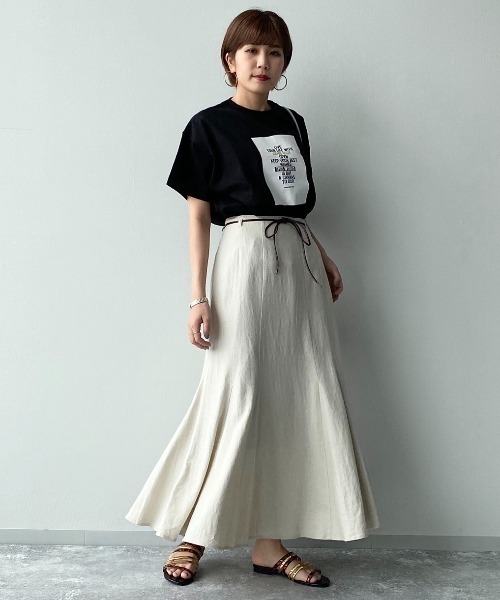 PAGEBOY（ページボーイ）の「リネンレーヨンマーメイドスカート（スカート・レディース・ライトグレー/ブラック/パープル/カーキ・FREE）」の12枚目の写真