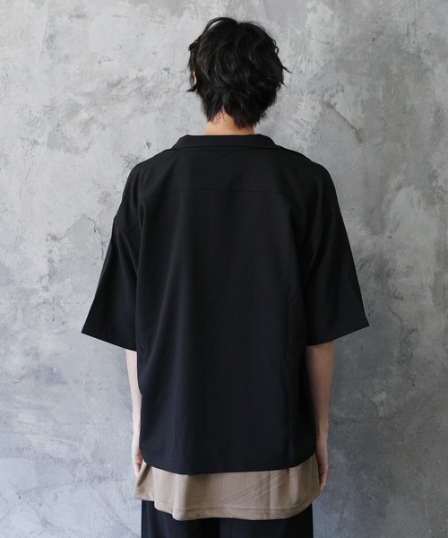 セール】セットアップ ポリトロストレッチ半袖ビックポケットジップ