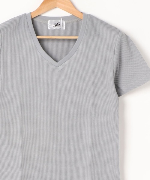 ARCHIVER(アーカイバ)の「【Bl】サーマル半袖VネックTシャツ(Tシャツ/カットソー・レディース・ブラック/サックスブルー/ピンク/ホワイト/ネイビー/グレー/カーキ・MEDIUM/LARGE/X-LARGE)」の3枚目の写真