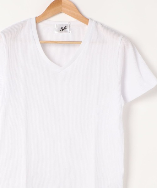 ARCHIVER(アーカイバ)の「【Bl】サーマル半袖VネックTシャツ(Tシャツ/カットソー・レディース・ブラック/サックスブルー/ピンク/ホワイト/ネイビー/グレー/カーキ・MEDIUM/LARGE/X-LARGE)」の1枚目の写真