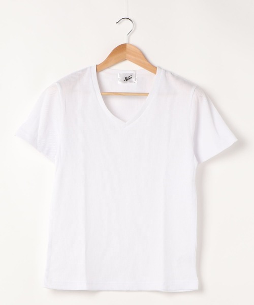 ARCHIVER(アーカイバ)の「【Bl】サーマル半袖VネックTシャツ(Tシャツ/カットソー・レディース・ブラック/サックスブルー/ピンク/ホワイト/ネイビー/グレー/カーキ・MEDIUM/LARGE/X-LARGE)」の14枚目の写真