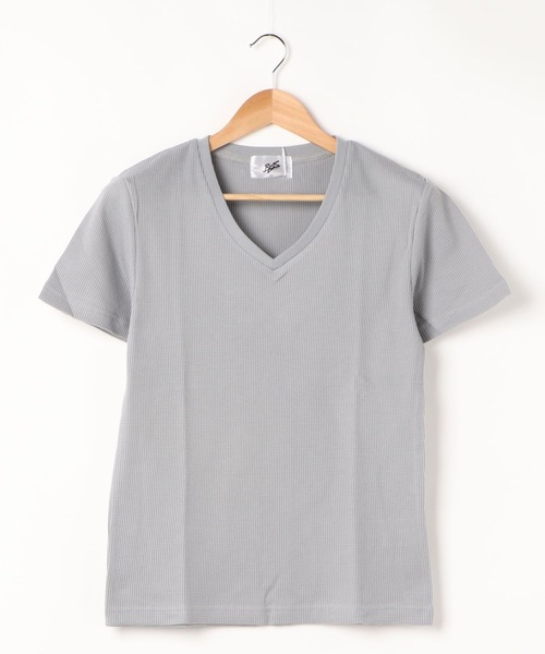 ARCHIVER(アーカイバ)の「【Bl】サーマル半袖VネックTシャツ(Tシャツ/カットソー・レディース・ブラック/サックスブルー/ピンク/ホワイト/ネイビー/グレー/カーキ・MEDIUM/LARGE/X-LARGE)」の10枚目の写真