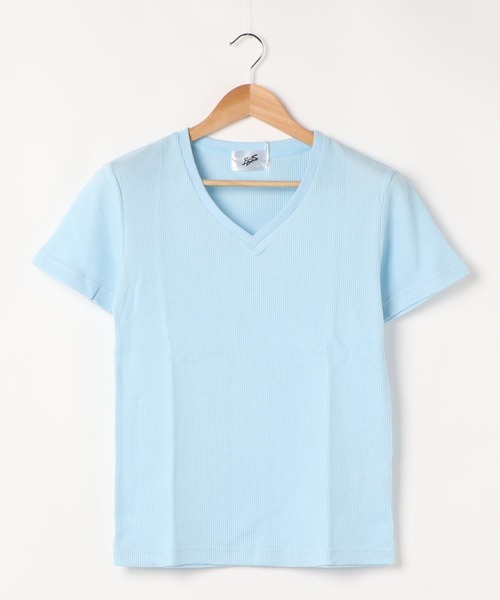 ARCHIVER(アーカイバ)の「【Bl】サーマル半袖VネックTシャツ(Tシャツ/カットソー・レディース・ブラック/サックスブルー/ピンク/ホワイト/ネイビー/グレー/カーキ・MEDIUM/LARGE/X-LARGE)」の9枚目の写真