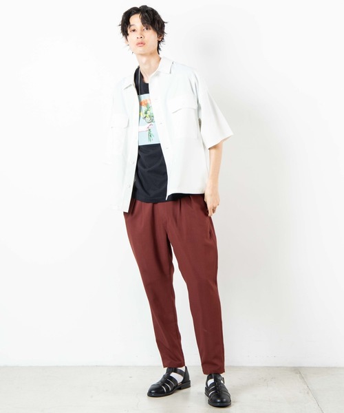 WEGO(ウィゴー)の「WEGO/ビッグポケット5分袖CPOシャツ(シャツ/ブラウス・メンズ・ブラック/ホワイト/ライトピンク・MEDIUM/LARGE)」の5枚目の写真