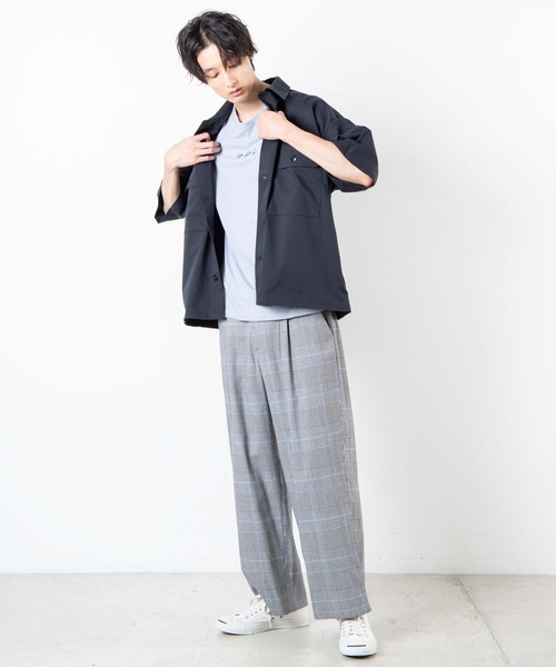 WEGO(ウィゴー)の「WEGO/ビッグポケット5分袖CPOシャツ(シャツ/ブラウス・メンズ・ブラック/ホワイト/ライトピンク・MEDIUM/LARGE)」の8枚目の写真