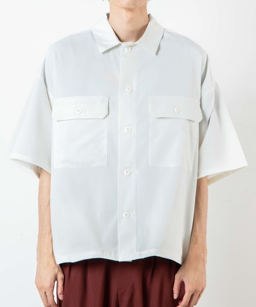 WEGO(ウィゴー)の「WEGO/ビッグポケット5分袖CPOシャツ(シャツ/ブラウス・メンズ・ブラック/ホワイト/ライトピンク・MEDIUM/LARGE)」の13枚目の写真