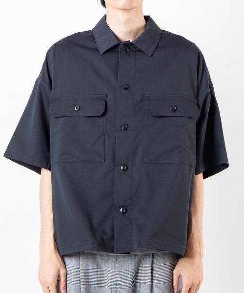 WEGO(ウィゴー)の「WEGO/ビッグポケット5分袖CPOシャツ(シャツ/ブラウス・メンズ・ブラック/ホワイト/ライトピンク・MEDIUM/LARGE)」の15枚目の写真