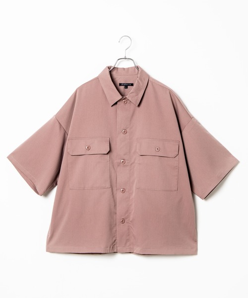 WEGO(ウィゴー)の「WEGO/ビッグポケット5分袖CPOシャツ(シャツ/ブラウス・メンズ・ブラック/ホワイト/ライトピンク・MEDIUM/LARGE)」の20枚目の写真