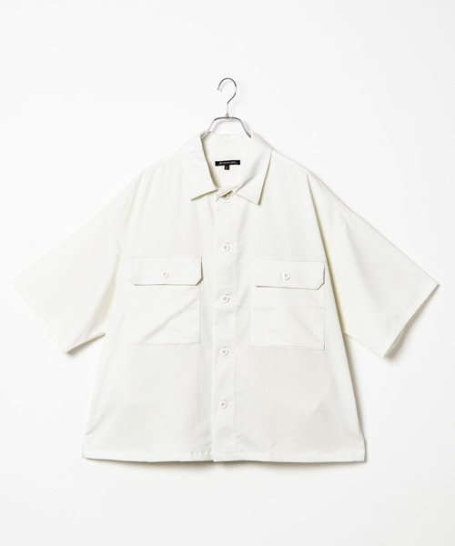 WEGO(ウィゴー)の「WEGO/ビッグポケット5分袖CPOシャツ(シャツ/ブラウス・メンズ・ブラック/ホワイト/ライトピンク・MEDIUM/LARGE)」の18枚目の写真