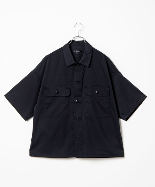 WEGO(ウィゴー)の「WEGO/ビッグポケット5分袖CPOシャツ(シャツ/ブラウス・メンズ・ブラック/ホワイト/ライトピンク・MEDIUM/LARGE)」の19枚目の写真