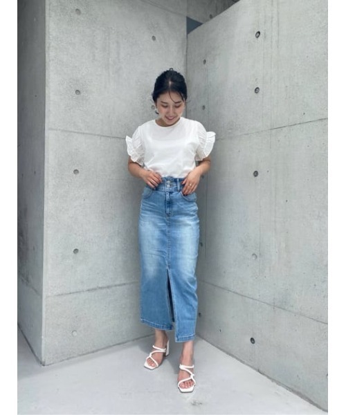 HIGH WAIST SLIT DENIM SKIRT/ハイウエストスリットデニムスカート