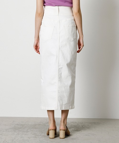 AZUL by moussy（アズールバイマウジー）の「HIGH WAIST SLIT DENIM SKIRT/ハイウエストスリットデニムスカート（デニムスカート・レディース・ブラック/ダークブルー/ホワイト/ライトブルー/ベージュ・SMALL/MEDIUM/LARGE/X-SMALL）」の10枚目の写真