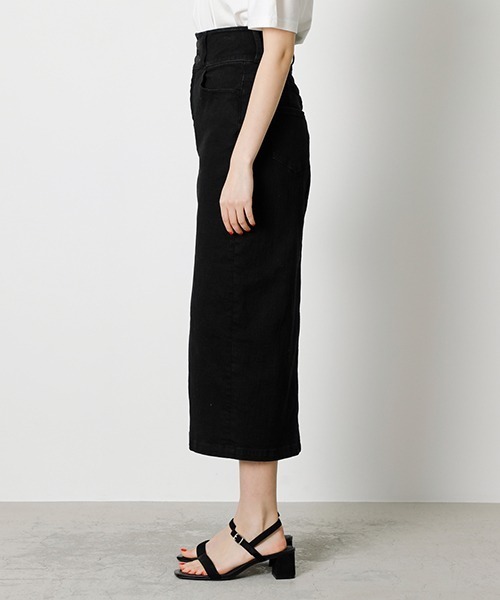 AZUL by moussy（アズールバイマウジー）の「HIGH WAIST SLIT DENIM SKIRT/ハイウエストスリットデニムスカート（デニムスカート・レディース・ブラック/ダークブルー/ホワイト/ライトブルー/ベージュ・SMALL/MEDIUM/LARGE/X-SMALL）」の17枚目の写真