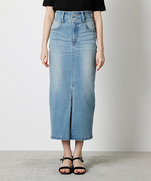 HIGH WAIST SLIT DENIM SKIRT/ハイウエストスリットデニム
