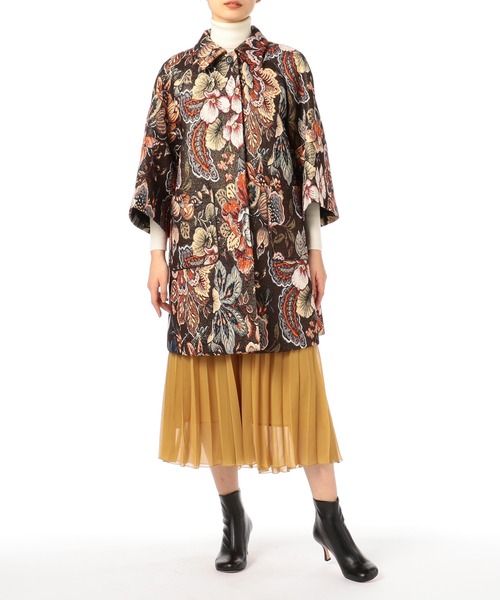 エストネーション ESTNATION 花柄 コート ジャガード フラワー 25 エストネーション ESTNATION 花柄 コート ジャガード フラワー