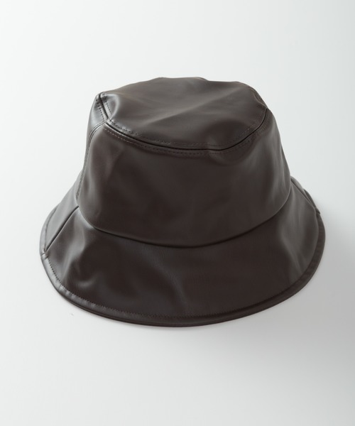 SpRay（スプレイ）の「フェイクレザーバケットハット（ハット・レディース・アイボリー/ブラック/ブラウン/ベージュ・FREE）」の8枚目の写真