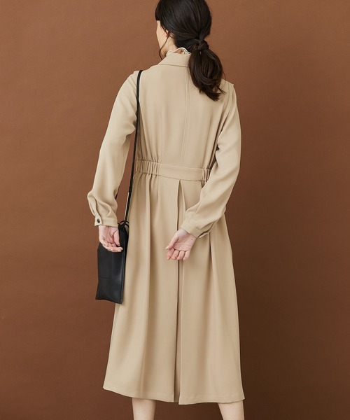 STUDIOUS（ステュディオス）の「【STUDIOUS】アシメフロントジャケットライクワンピース（ワンピース・レディース・ベージュ/ブラック・FREE）」の6枚目の写真