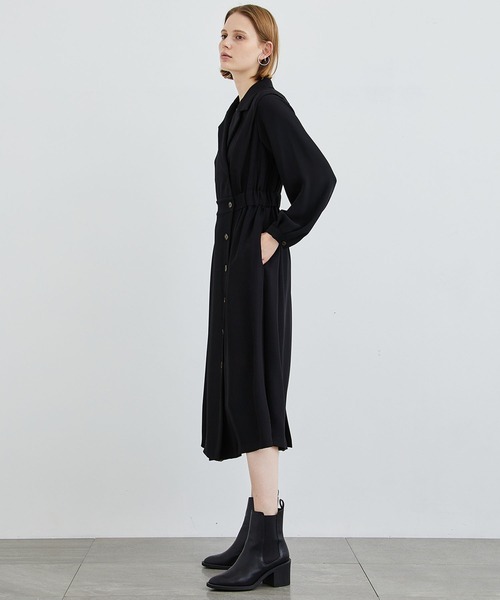 STUDIOUS（ステュディオス）の「【STUDIOUS】アシメフロントジャケットライクワンピース（ワンピース・レディース・ベージュ/ブラック・FREE）」の18枚目の写真