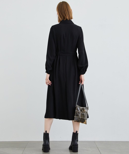 STUDIOUS（ステュディオス）の「【STUDIOUS】アシメフロントジャケットライクワンピース（ワンピース・レディース・ベージュ/ブラック・FREE）」の19枚目の写真