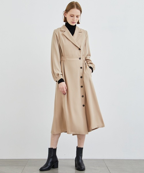 STUDIOUS（ステュディオス）の「【STUDIOUS】アシメフロントジャケットライクワンピース（ワンピース・レディース・ベージュ/ブラック・FREE）」の22枚目の写真