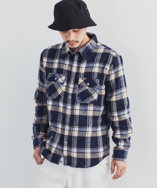 Rocky Monroe(ロッキーモンロー)の「リサイクルビエラチェック起毛シャツ(シャツ/ブラウス・メンズ・ブラック/ベージュ/ネイビー/ブラック系その他/レッド/ベージュ系その他/ブルー系その他/グリーン/キャメル/ブルー系その他2・LL/M/L)」の8枚目の写真