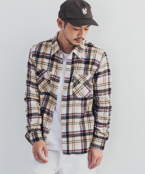 Rocky Monroe(ロッキーモンロー)の「リサイクルビエラチェック起毛シャツ(シャツ/ブラウス・メンズ・ブラック/ベージュ/ネイビー/ブラック系その他/レッド/ベージュ系その他/ブルー系その他/グリーン/キャメル/ブルー系その他2・LL/M/L)」の18枚目の写真