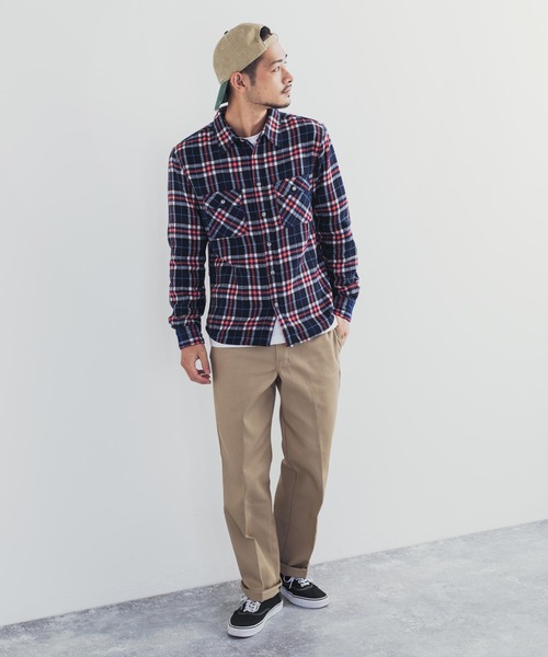 Rocky Monroe(ロッキーモンロー)の「リサイクルビエラチェック起毛シャツ(シャツ/ブラウス・メンズ・ブラック/ベージュ/ネイビー/ブラック系その他/レッド/ベージュ系その他/ブルー系その他/グリーン/キャメル/ブルー系その他2・LL/M/L)」の12枚目の写真