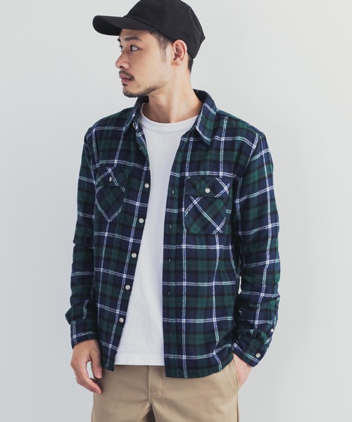 Rocky Monroe(ロッキーモンロー)の「リサイクルビエラチェック起毛シャツ(シャツ/ブラウス・メンズ・ブラック/ベージュ/ネイビー/ブラック系その他/レッド/ベージュ系その他/ブルー系その他/グリーン/キャメル/ブルー系その他2・LL/M/L)」の17枚目の写真