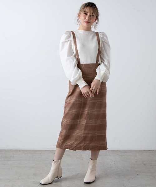 WEGO（ウィゴー）の「WEGO/パフギャザースリーブニット（ニット/セーター・レディース・ホワイト/ライトブラウン/ブラック系その他/サックスブルー・FREE）」の15枚目の写真