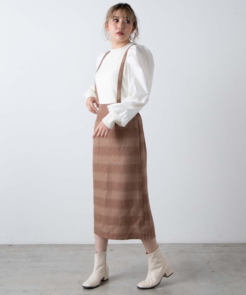 WEGO（ウィゴー）の「WEGO/パフギャザースリーブニット（ニット/セーター・レディース・ホワイト/ライトブラウン/ブラック系その他/サックスブルー・FREE）」の10枚目の写真