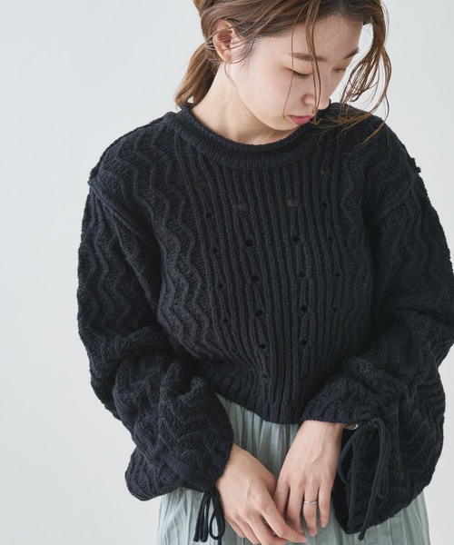 Kastane - カスタネ ボリュームスリーブニット Kastane カスタネ/カーブスリーブポロニット アイボリー FREE