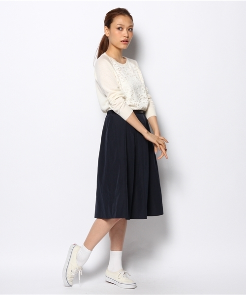 LOUNGEDRESS（ラウンジドレス）の「レースコンビニット（ニット/セーター・レディース・ブラック/アイボリー・ﾌﾘ-）」の6枚目の写真