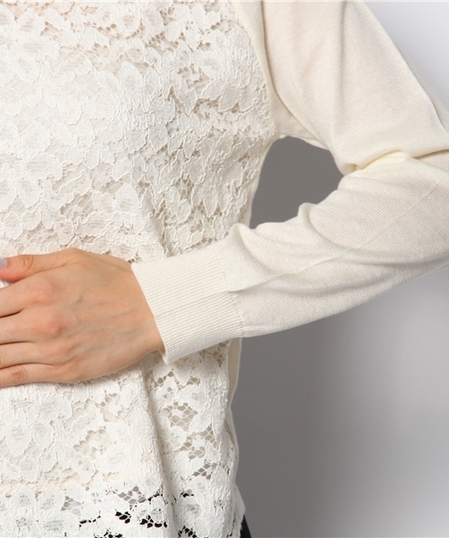 LOUNGEDRESS（ラウンジドレス）の「レースコンビニット（ニット/セーター・レディース・ブラック/アイボリー・ﾌﾘ-）」の8枚目の写真
