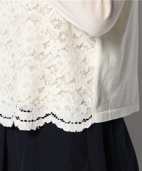 LOUNGEDRESS（ラウンジドレス）の「レースコンビニット（ニット/セーター・レディース・ブラック/アイボリー・ﾌﾘ-）」の9枚目の写真