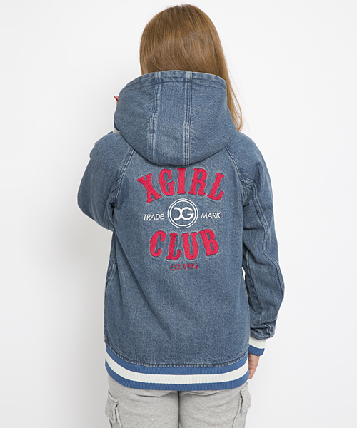 X-girl(エックスガール)の「LINED RIB JEAN JACKET(その他アウター・レディース・インディゴブルー/ライトインディゴブルー・1/2)」の10枚目の写真