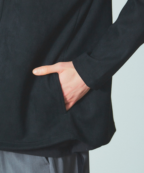 MYSELF ABAHOUSE（マイセルフアバハウス）の「【MYSELF ABAHOUSE】ネオスウェード ボタンレス カーディガン（カーディガン/ボレロ・メンズ・カーキ/アイボリー/グレー/ブラック/ブルー・46/48）」の12枚目の写真