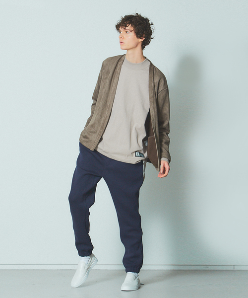 MYSELF ABAHOUSE（マイセルフアバハウス）の「【MYSELF ABAHOUSE】ネオスウェード ボタンレス カーディガン（カーディガン/ボレロ・メンズ・カーキ/アイボリー/グレー/ブラック/ブルー・46/48）」の15枚目の写真