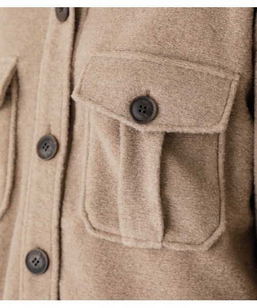 AZUL by moussy（アズールバイマウジー）の「BOUCLE LOOSE CPO JACKET/ブークレルーズCPOジャケット（ブルゾン・レディース・ダークベージュ/ライトカーキ/アイボリー・MEDIUM/SMALL）」の11枚目の写真