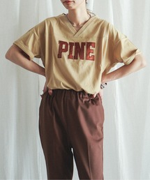 FIL DE FER | PINE刺繍　VネックTシャツ(Tシャツ/カットソー)