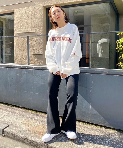 WHO'S WHO gallery（フーズフーギャラリー）の「リブダメージパンツ（スラックス・レディース・チャコールグレー/ブラック/グリーン/ベージュ系その他/ブルー/レッド/イエロー×グリーン/ライトグレー・FREE）」の12枚目の写真