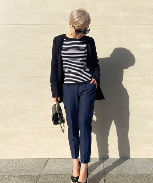 JENNE(ジェンヌ)の「パールボタンノーカーラージャケット(ノーカラージャケット・レディース・ネイビー・SMALL/MEDIUM/LARGE)」の15枚目の写真