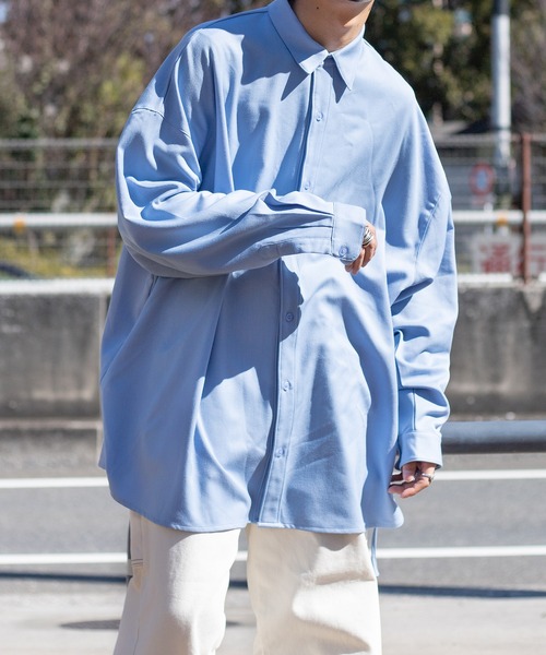 kutir（クティール）の「サイドストリングルーズシャツ（シャツ/ブラウス・メンズ・ホワイト/ライトブルー/ベージュ・MEDIUM/LARGE）」の3枚目の写真