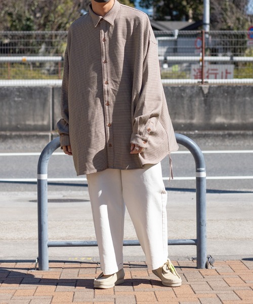 kutir（クティール）の「サイドストリングルーズシャツ（シャツ/ブラウス・メンズ・ホワイト/ライトブルー/ベージュ・MEDIUM/LARGE）」の13枚目の写真