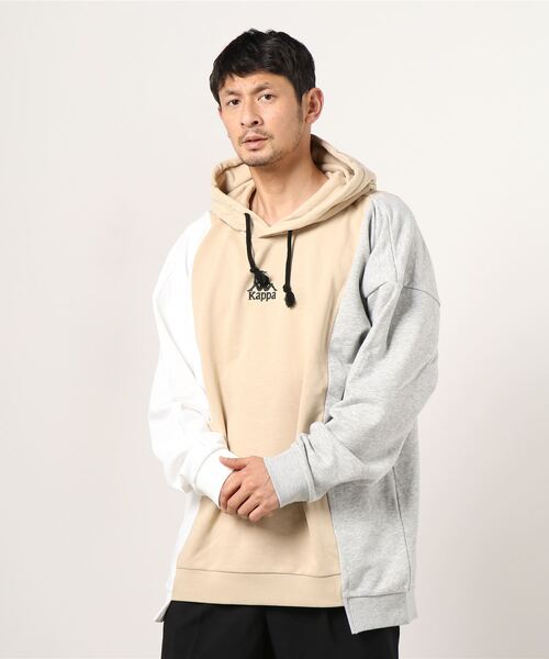 Kappa（カッパ）の「Kappa(カッパ)【MENS】CRAZY SWITCH SWEAT HOODIE（パーカー・メンズ・ブラック/サンドベージュ/バーガンディー・M/L/XL）」の3枚目の写真