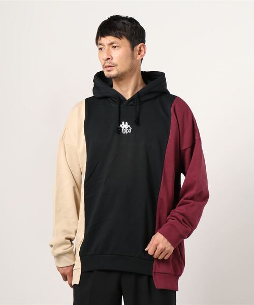 Kappa（カッパ）の「Kappa(カッパ)【MENS】CRAZY SWITCH SWEAT HOODIE（パーカー・メンズ・ブラック/サンドベージュ/バーガンディー・M/L/XL）」の2枚目の写真