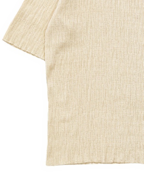 select MOCA(セレクトモカ)の「2021 SS ランダムリブ編みバックオープンハーフスリーブサマーニット(Tシャツ/カットソー・レディース・ライトグリーン/アイボリー/グレイッシュベージュ・FREE)」の21枚目の写真